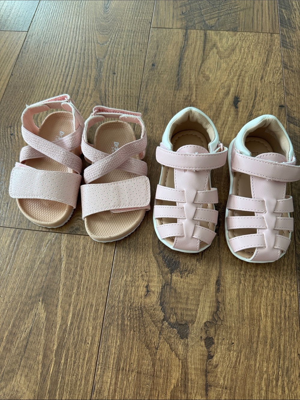 NWOT bundle of toddler girl sandals, pink, size 6